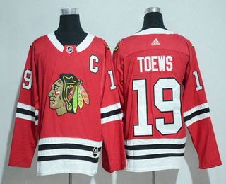 Men's Chicago Blackhawks #19 Jonathan Toews Red 2017-2018 Hockey Adidas Stitched NHL Jersey