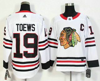 Men's Chicago Blackhawks #19 Jonathan Toews White 2017-2018 Hockey Adidas Stitched NHL Jersey