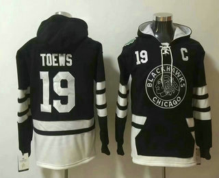 Men's Chicago Blackhawks #19 Jonthan Toews 2019 Winter Classic NEW Black Pocket Stitched NHL Pullover Hoodie