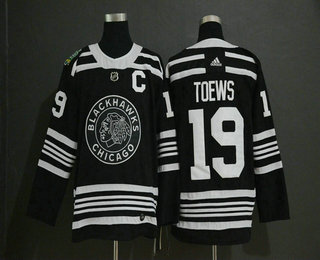 Men's Chicago Blackhawks #19 Jonthan Toews Black 2019 Winter Classic Adidas Stitched NHL Jersey