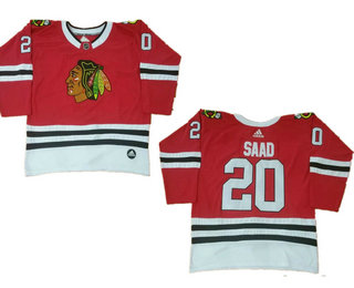 Men's Chicago Blackhawks #20 Brandon Saad Red 2017-2018 Hockey Adidas Stitched NHL Jersey