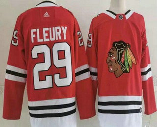 Men's Chicago Blackhawks #29 Marc Andre Fleury Red Adidas Stitched NHL Jersey