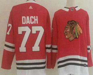 Men's Chicago Blackhawks #77 Kirby Dach Red Adidas Stitched NHL Jersey