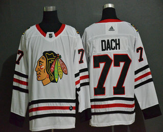 Men's Chicago Blackhawks #77 Kirby Dach White adidas Stitched NHL Jersey