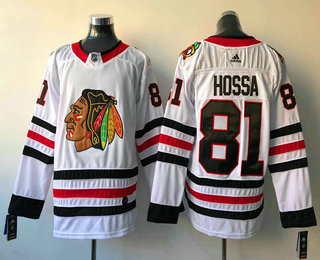 Men's Chicago Blackhawks #81 Marian Hossa White 2017-2018 Hockey Adidas Stitched NHL Jersey