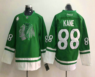 Men's Chicago Blackhawks #88 Patrick Kane Green Adidas Stitched Reebok NHL Jersey