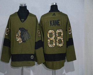 Men's Chicago Blackhawks #88 Patrick Kane Green Salute To Service Adidas Stitched NHL Jersey