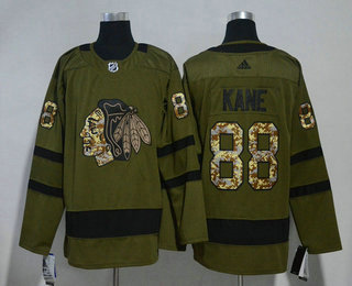 Men's Chicago Blackhawks #88 Patrick Kane Green Salute to Service 2017-2018 Hockey Adidas Stitched NHL Jersey