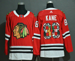 Men's Chicago Blackhawks #88 Patrick Kane NEW Red Fashion Adidas Stitched NHL Jersey