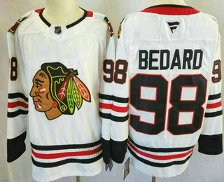 Men's Chicago Blackhawks #98 Connor Bedard White Authentic Jersey