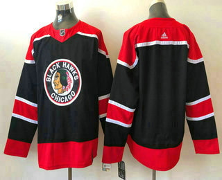 Men's Chicago Blackhawks Blank Black 2021 Retro Stitched NHL Jersey