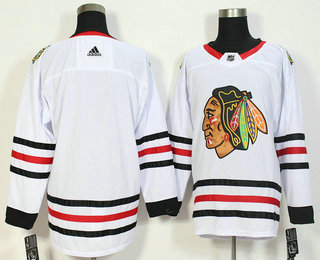 Men's Chicago Blackhawks Blank White 2017-2018 Hockey Adidas Stitched NHL Jersey