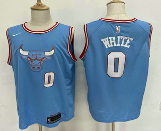 Men's Chicago Bulls #0 Coby White Blue 2020 City Edition NBA Swingman Jersey