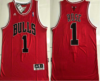 Men's Chicago Bulls #1 Derek Rose Revolution 30 AU Red Jersey