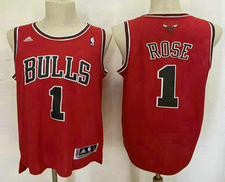 Men's Chicago Bulls #1 Derek Rose Revolution 30 Swingman Red Jersey