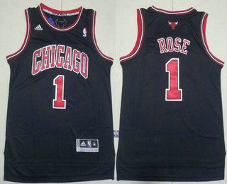 Men's Chicago Bulls #1 Derrick Rose Black Swingman Jersey