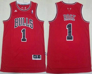 Men's Chicago Bulls #1 Derrick Rose Red Swingman Jersey