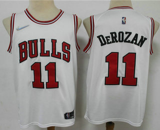 Men's Chicago Bulls #11 DeMar DeRozan 75th Anniversary Diamond White 2021 Stitched Jersey