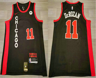 Men's Chicago Bulls #11 DeMar DeRozan Black 2023 City Icon Sponsor Swingman Jersey