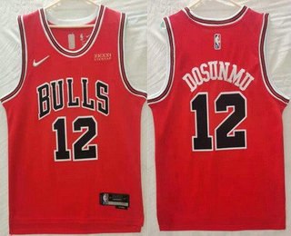 Men's Chicago Bulls #12 Ayo Dosunmu Red Diamond 75th Icon Sponsor Swingman Jersey