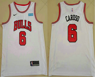 Men's Chicago Bulls #2 Alex Caruso White 2021 Nike Swingman Stitched Jersey With Sponsor Logo