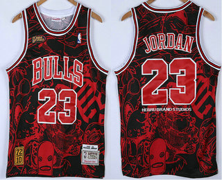 Men's Chicago Bulls #23 Michael Jordan 1995-96 Black Final Patch Hardwood Classics Soul Fashion Throwback Jersey