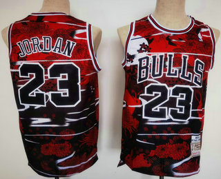 Men's Chicago Bulls #23 Michael Jordan 1997-98 Black Red Hardwood Classics Soul Fashion Throwback Jersey 11