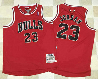 Men's Chicago Bulls #23 Michael Jordan 1997-98 Red Hardwood Classics Soul AU Swingman Throwback Jersey