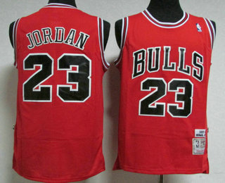 Men's Chicago Bulls #23 Michael Jordan 1997-98 Red Hardwood Classics Soul Swingman Throwback Jersey