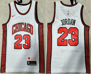 Men's Chicago Bulls #23 Michael Jordan 2022 White City Edition Stitched Jersey