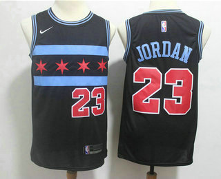 Men's Chicago Bulls #23 Michael Jordan Black 2018-19 City Edition Nike Swingman Stitched NBA Jersey