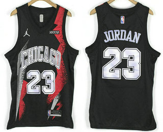 Men's Chicago Bulls #23 Michael Jordan Black 2021 Brand Jordan Swingman Stitched NBA Fashion Jersey With Sponsor Logo