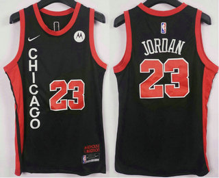 Men's Chicago Bulls #23 Michael Jordan Black 2023 City Icon Sponsor Swingman Jersey