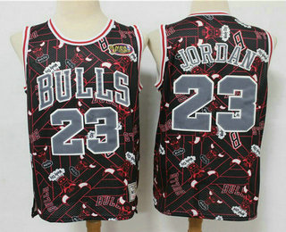 Men's Chicago Bulls #23 Michael Jordan Black Tear Up Pack Mitchell & Ness Swingman Jeresy