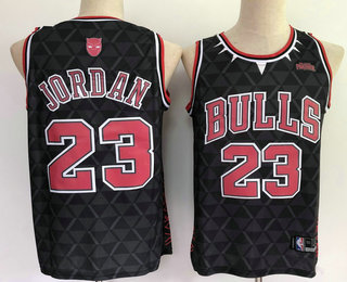 Men's Chicago Bulls #23 Michael Jordan Black With Black Panthers Swingman Nike Fashion Jersey