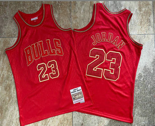 Men's Chicago Bulls #23 Michael Jordan Red 1997-98 Hardwood Classics Soul AU Throwback Jersey