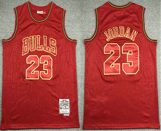 Men's Chicago Bulls #23 Michael Jordan Red 1997-98 Hardwood Classics Soul Swingman Throwback Jersey