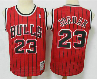 Men's Chicago Bulls #23 Michael Jordan Red Hardwood Classics Reload Swingman Throwback Jersey