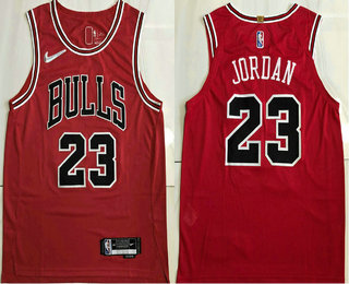 Men's Chicago Bulls #23 Michael Jordan Red Nike 75th Anniversary Diamond 2021 AU Stitched Jersey