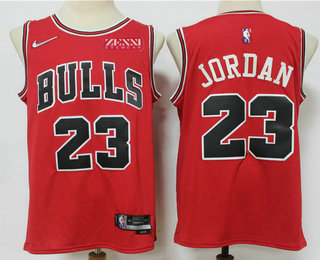 Men's Chicago Bulls #23 Michael Jordan Red Nike 75th Anniversary Diamond 2021 Stitched Jersey With Sponsor