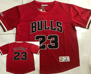 Men's Chicago Bulls #23 Michael Jordan Red Short Sleeved AU Throwback Jersey