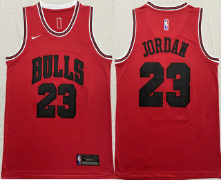 Men's Chicago Bulls #23 Michael Jordan Red With White Name Stitched NBA Nike Swingman Jersey