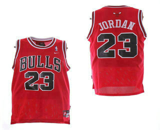 Men's Chicago Bulls #23 Michael Jordan Red With White Name Stitched NBA Nike Swingman Jersey