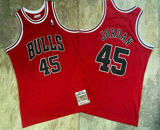 Men's Chicago Bulls #45 Michael Jordan Red 1994-95 Hardwood Classics Soul AU Throwback Jersey