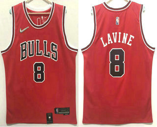 Men's Chicago Bulls #8 Zach LaVine 75th Anniversary Diamond Red 2021 Stitched Jersey