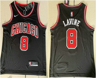 Men's Chicago Bulls #8 Zach LaVine Black 2017-2018 Nike Swingman Stitched NBA Jersey