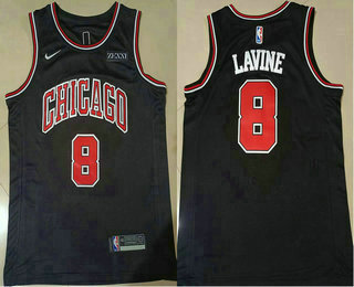 Men's Chicago Bulls #8 Zach LaVine Black 2021 Nike Swingman Stitched Jersey With Sponsor Logo