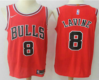 Men's Chicago Bulls #8 Zach LaVine Red 2017-2018 Nike Swingman Stitched NBA Jersey 1