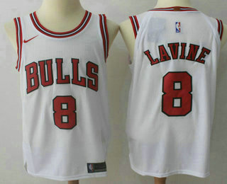 Men's Chicago Bulls #8 Zach LaVine White 2017-2018 Nike Authentic Stitched NBA Jersey