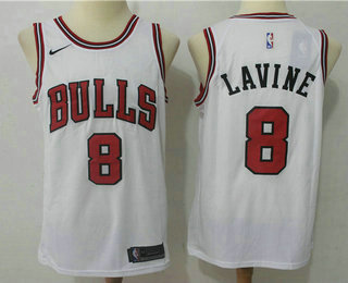 Men's Chicago Bulls #8 Zach LaVine White 2017-2018 Nike Swingman Stitched NBA Jersey